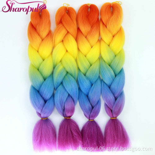 Top Quality Fiber 48inch 60colors Synthetic Jumbo Braid Hair For Crochet Ombre Braiding Hair